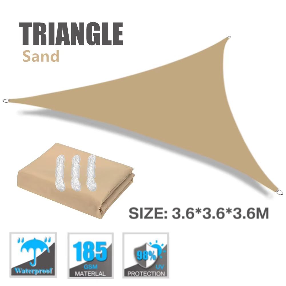 Sun Shade Sail 6m/5m/4M/3m/2M Triangle Rectangle UV Block Sunshade Cloth Canopy for Yard Deck Patio Backyard Lawn Garden Outdoor