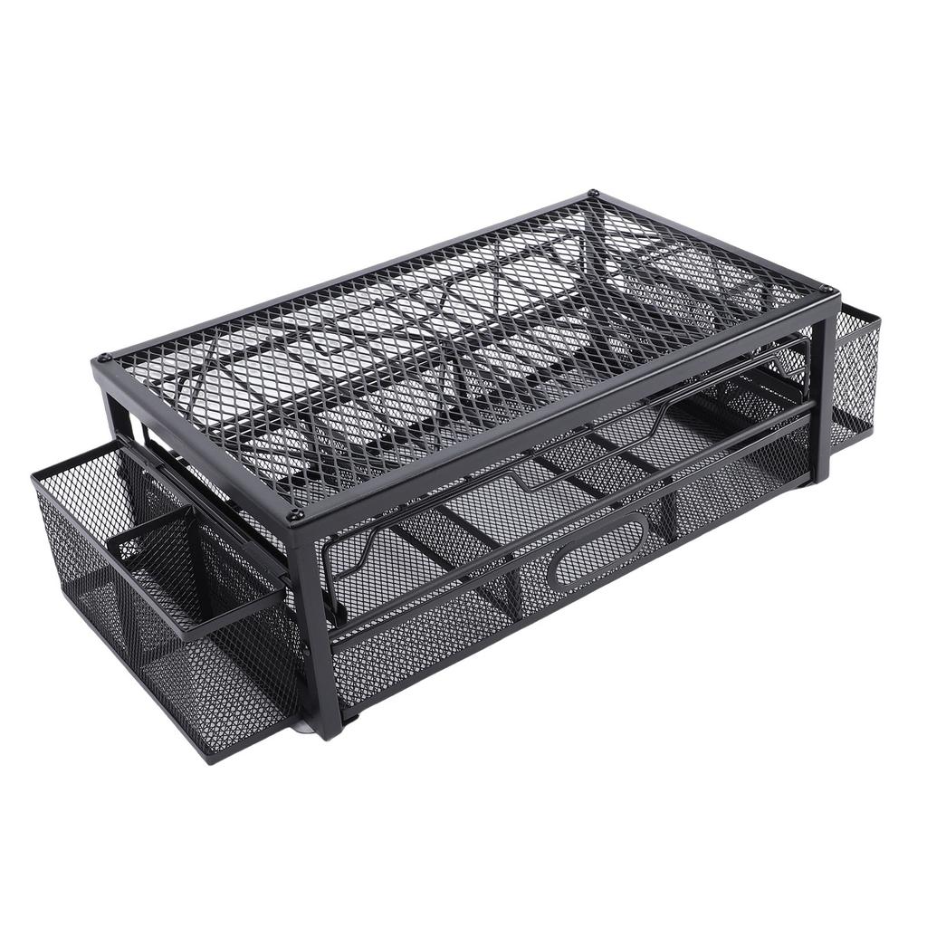 2 Tier Coffee Pod Holder Coffee Capsule   Pull Out Drawers for Kitchen Countertop Coffee Station Black