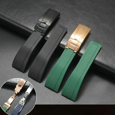 Accesorii Ceas Silicon 20mm Negru Alb Roșu Verde Gri pentru Seria Water-ghost Daytona Curea Ceas Elastică