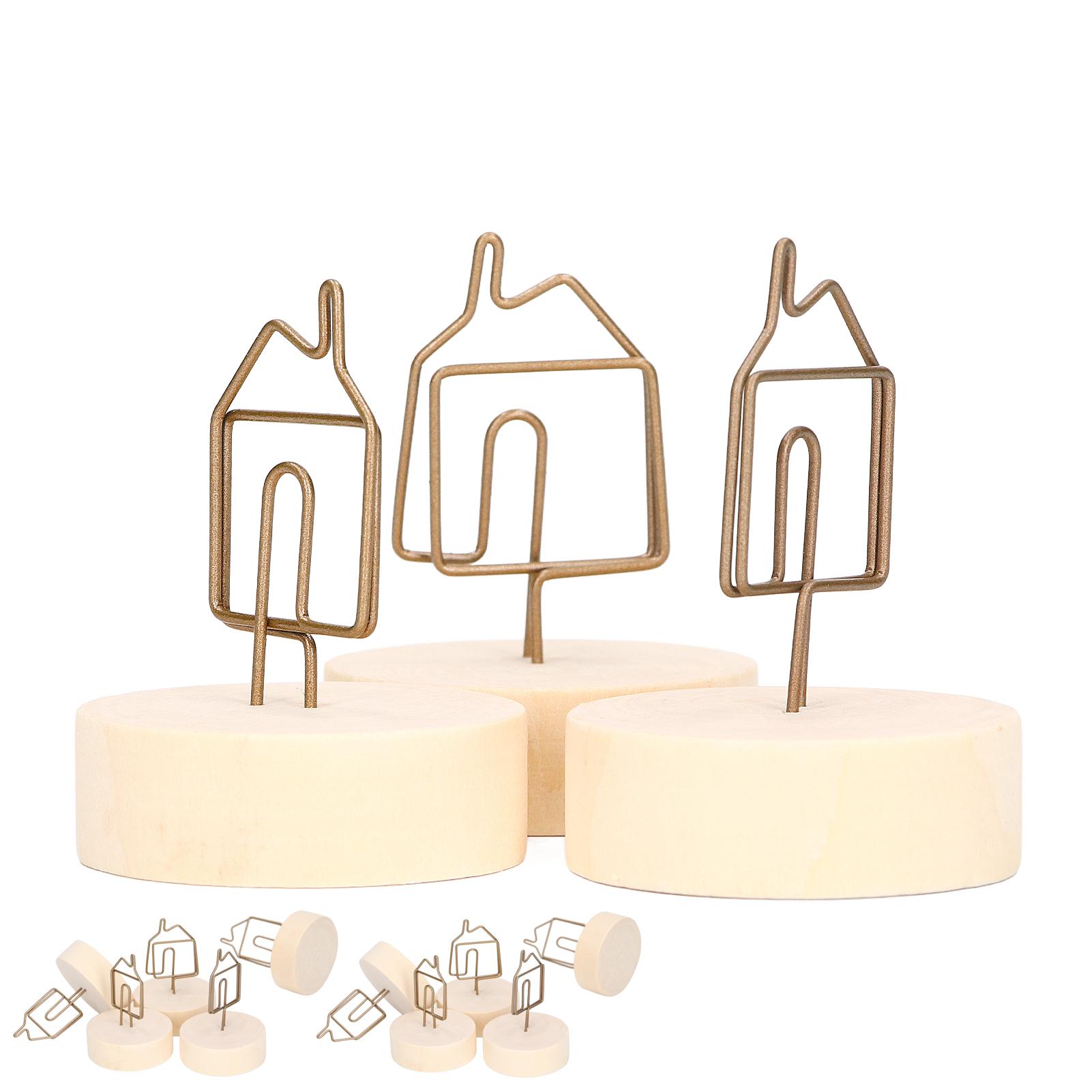 

10 шт. настольный держатель для карт в форме ретро-дома, милый дизайн, держатель для визитных карточек и фотографий для офиса и дома
