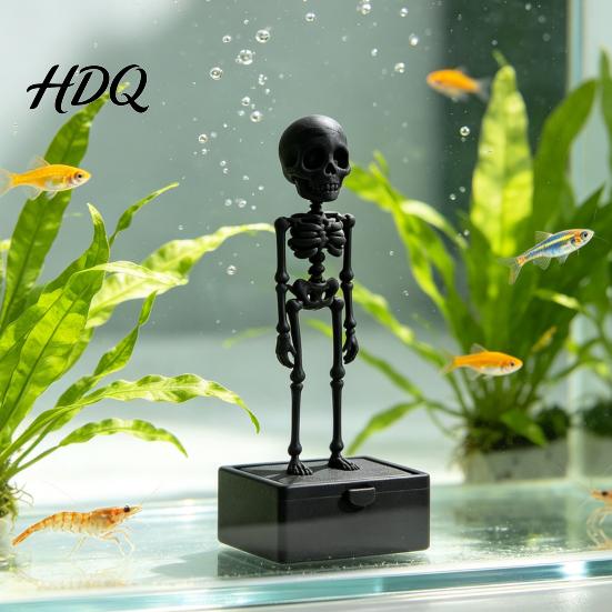 Regalo Creativo per Acquariofili Scheletro Danzante Aeratore per Acquario con Articolazioni Mobili Decorazioni per Acquario di Halloween Pompa ad Aria Dinamica Accessorio