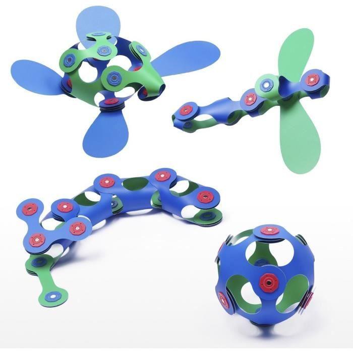 Itsy CLIXO - Bleu/vert - GIPSY TOYS - Jeu de Construction Magnétique - Jouet Educatif et Créatif - 18 pcs - Dès 4 ans