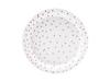 Dotted Paper Plates, White, Rose Gold, 18cm, 6 Pcs
