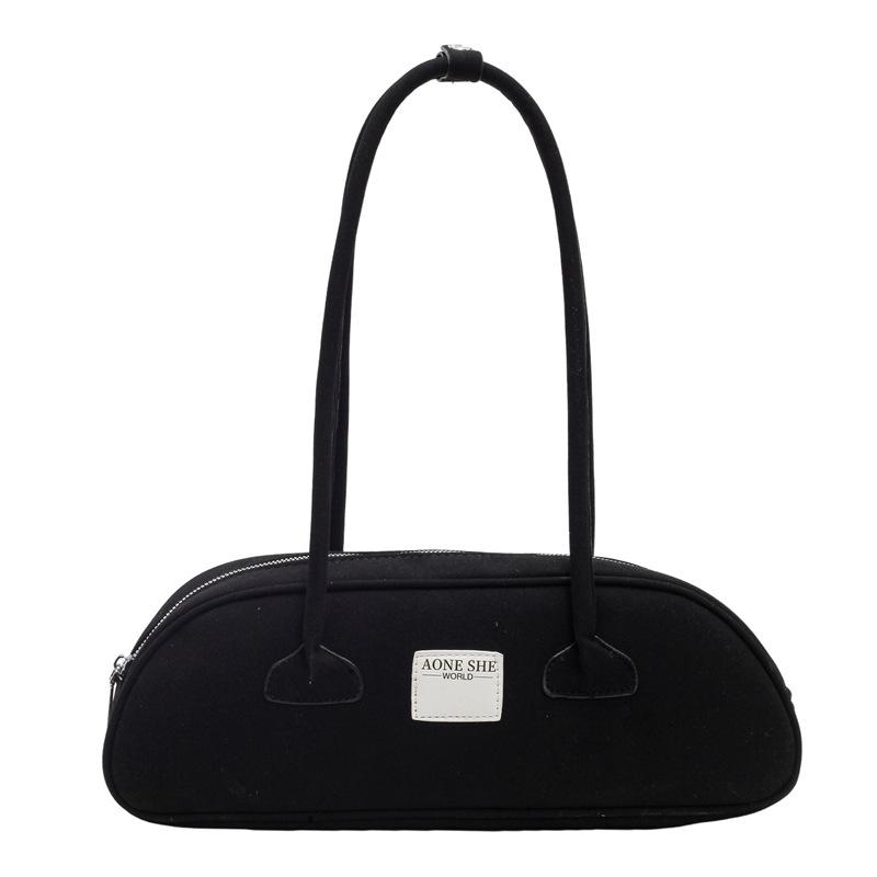 Autumn new niche retro underarm portable bowling bag simple large capacity underarm commuter bag