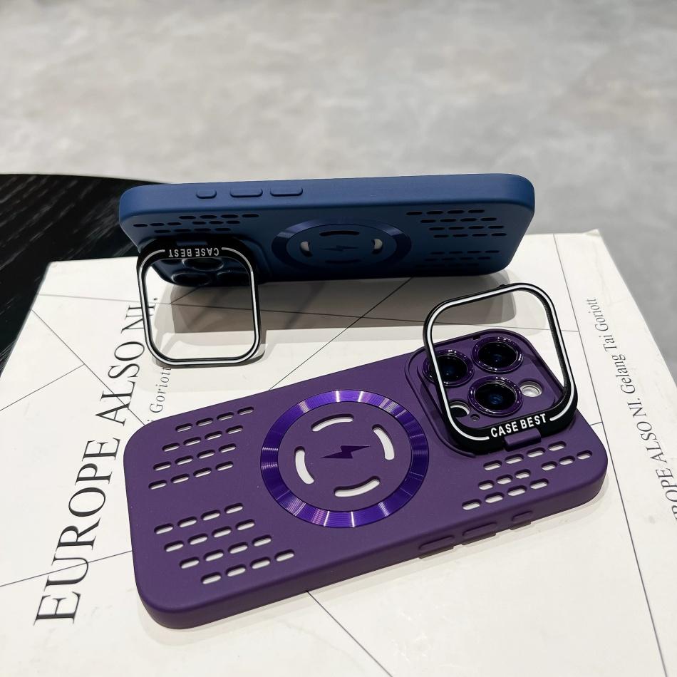 Breathable Soft Back Case for iPhone 16 15 14 13 12 11 Pro Max Plus Cooling Heat Dissipation Magnetic Phone Cover