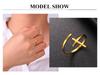 Cazador Christian Cross Open Rings for Women Stainless Steel Christian Jewelry Adjustable Finger Rings Birthday Valentine Gift