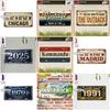 Vintage City Coordinate Year Slogan Print Metal License Plate Sign Retro 2D Flat Printed Tin Plaque Wall Decor for Home Bar