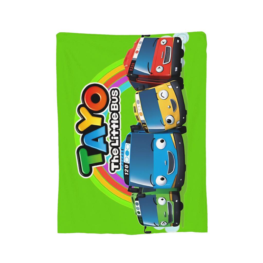 Tayos Little Bus Cartoon Blankets Flannel Vintage Warm Throw Blankets for Home AutumnWinter