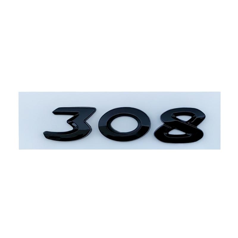 

3d ABS Хром Чорний 408 206 207 301 307 508 308 Емблема Літери Шильдик Наклейка з номером Значок на багажник автомобіля Декаль Аксесуари Black 308 New