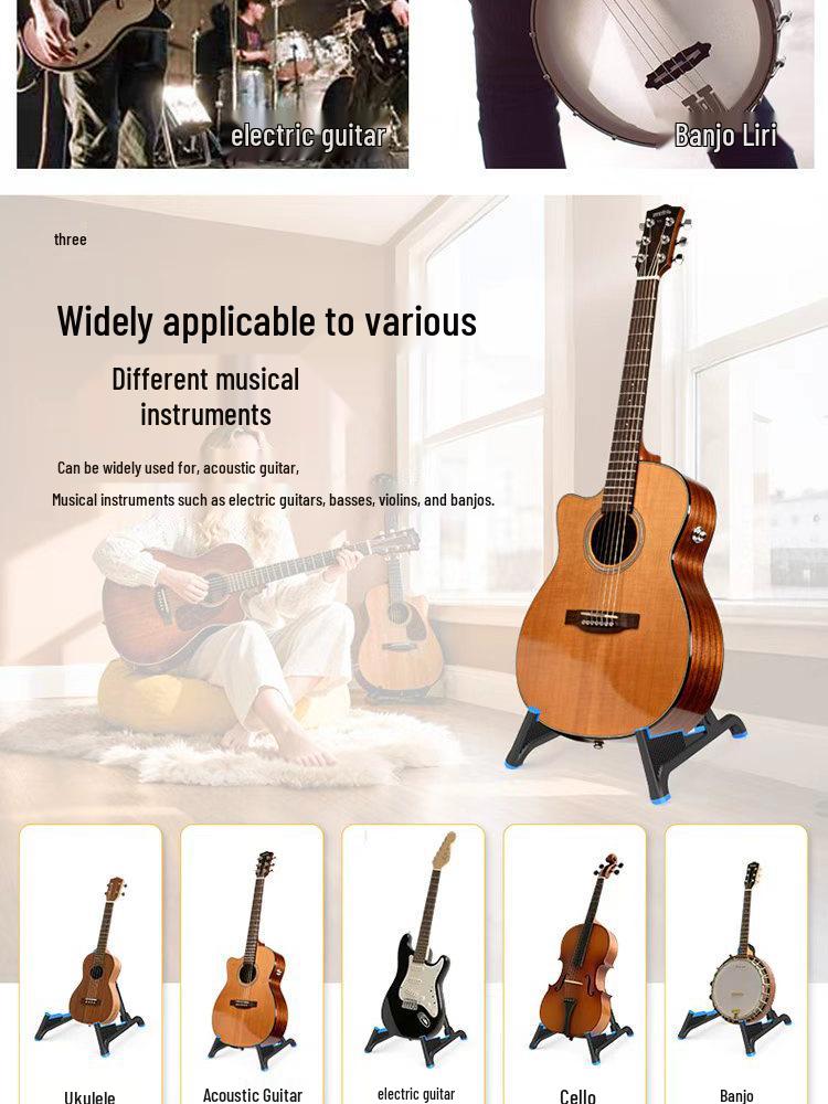 Folding Bakelite Guitar Stand: Portable A-Frame for Electric & Bass