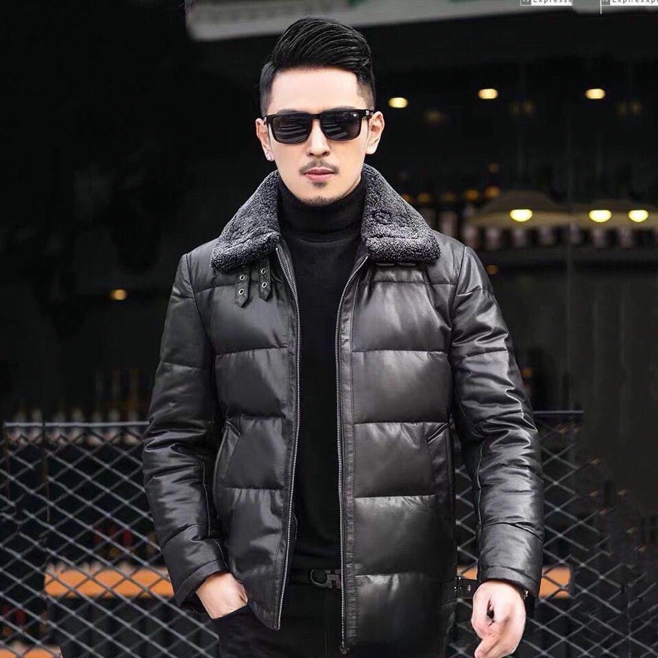 New Winter Leather Jacket Men's Short Lapel Slim Leather Jacket Korean Style Fashion Thickened Warm Jacket
