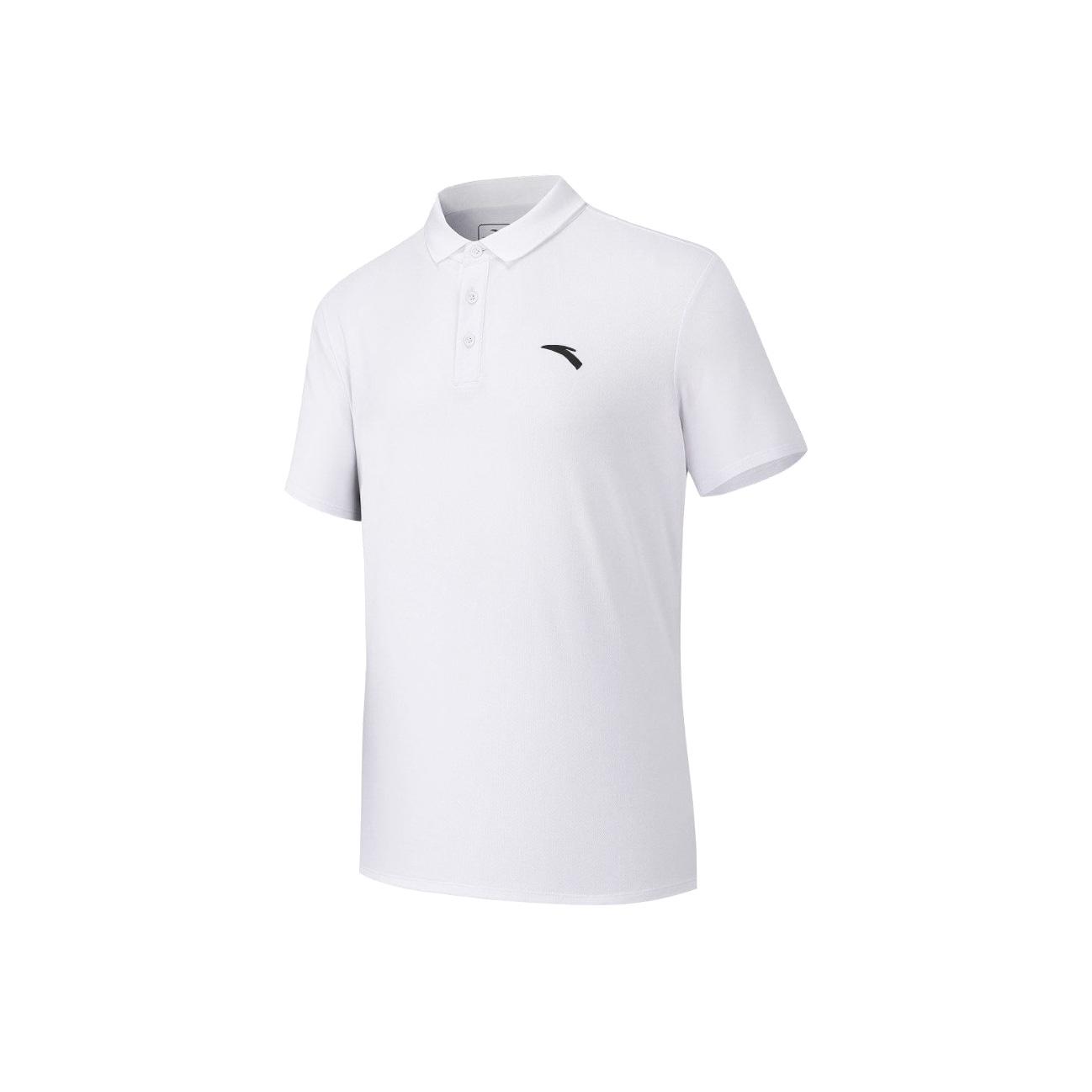 

Anta Retro Old Money Style Simple Lightweight Business Elastic Quick-Dry Short Sleeve Straight Polo Shirt Men tops Pure-White 152627137-4 S