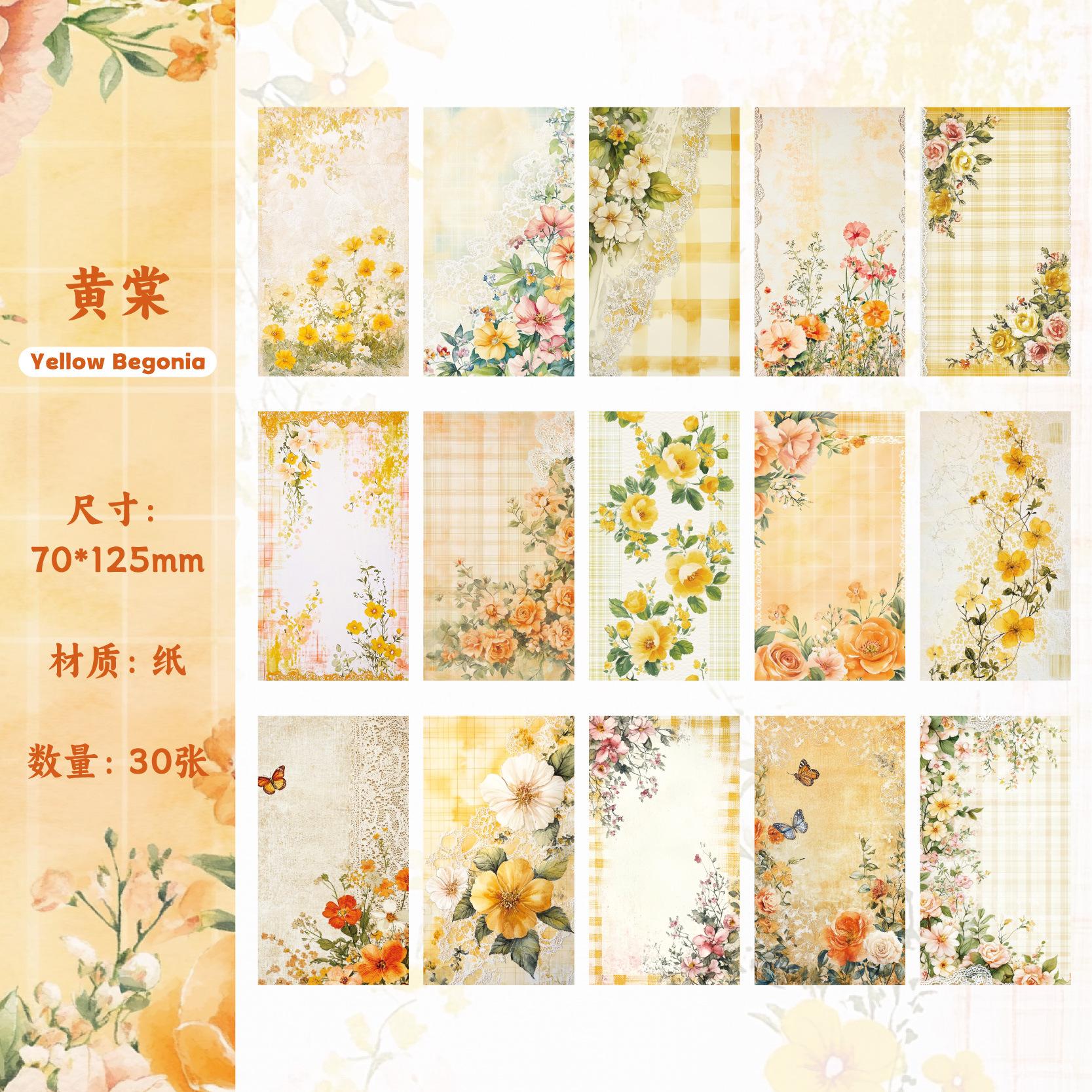 30pcs/lot Memo Pads Material Paper Dawn Blossoms Plucked at Dusk Collection Journal Scrapbooking Card Background Decoration