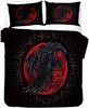 Viking Mythology Pattern Quilt Cover, Microfiber Bedding Sets 2 Pcs with Zipper Closure and Pillowcase 75x50cm for Kids Adults