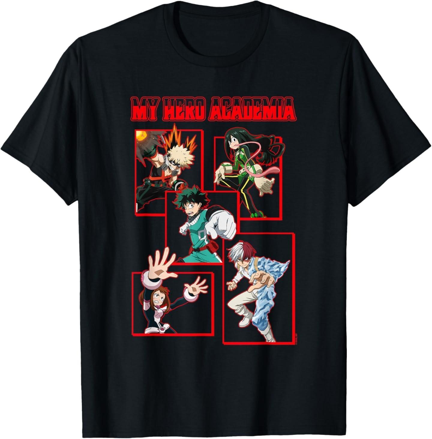 My Hero Academia Red Block Character Collage Anime T-Shirt S разноцветный