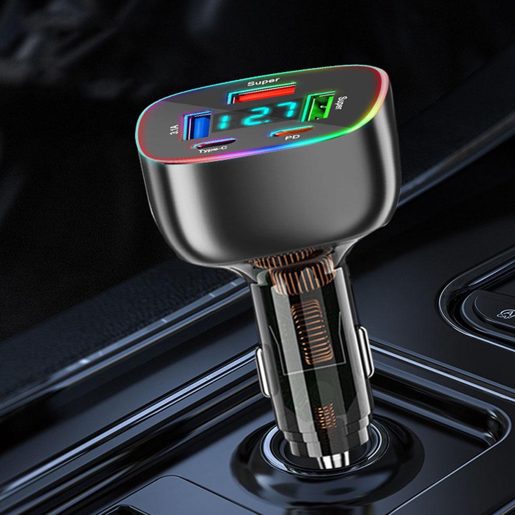 196W PD USB Car Charger Fast Charging Type C USB Phone Adapter For iPhone Xiaomi Huawei Samsung Car Quick Charger