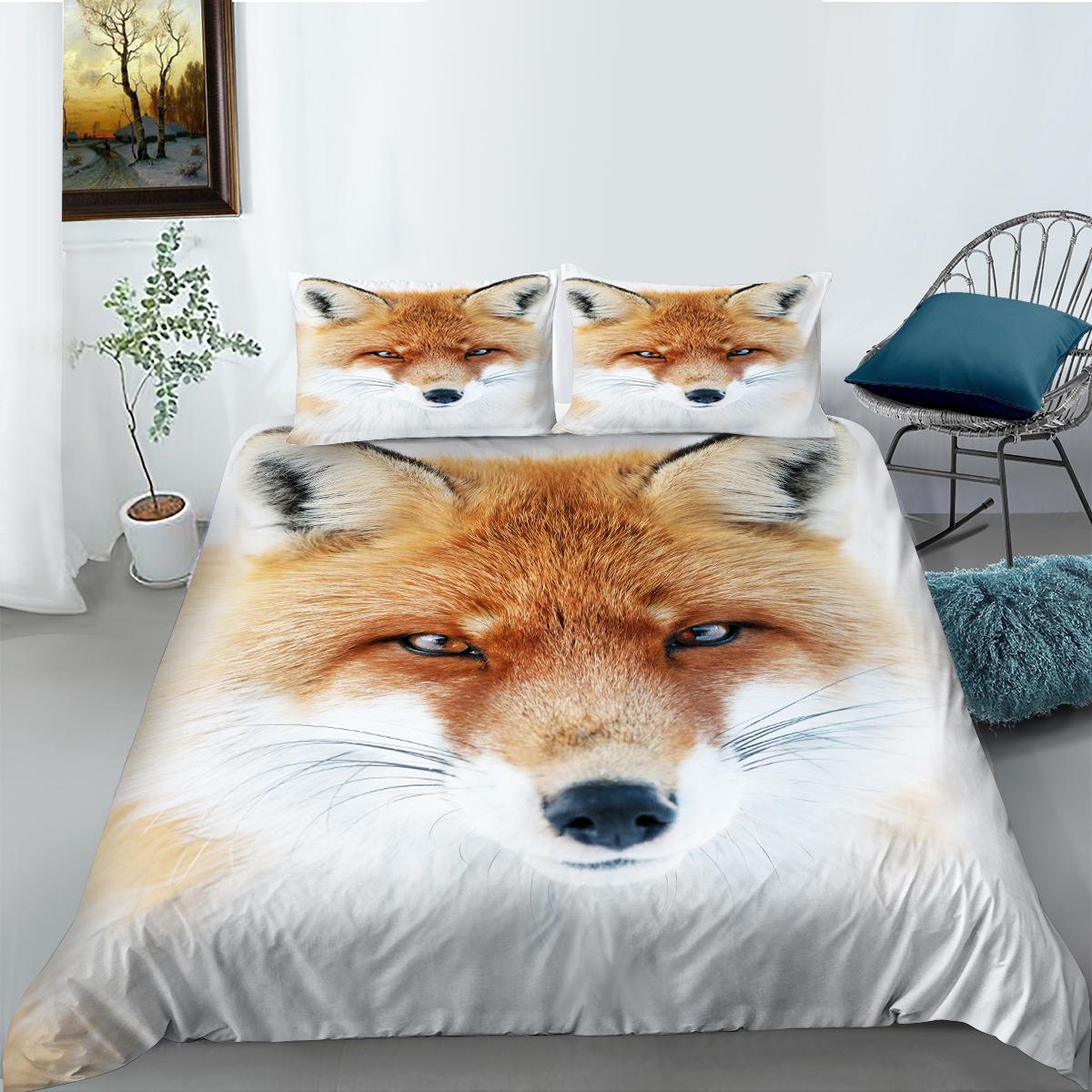 

3D тваринний принт Покривала Постільна білизна Комфортна дихаюча трикомпонентна домашня спальня Дитяча постільна білизна Підковдра Підодіяльник Single 135x200cm