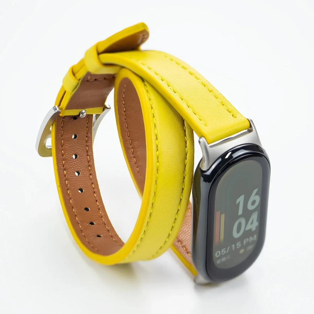 For Mi Band 8 Strap Leather band For Xiaomi Mi Band 9 Wrist Strap Correa Watch Replacement Miband 9 NFC Sports Bracelet Pulseira