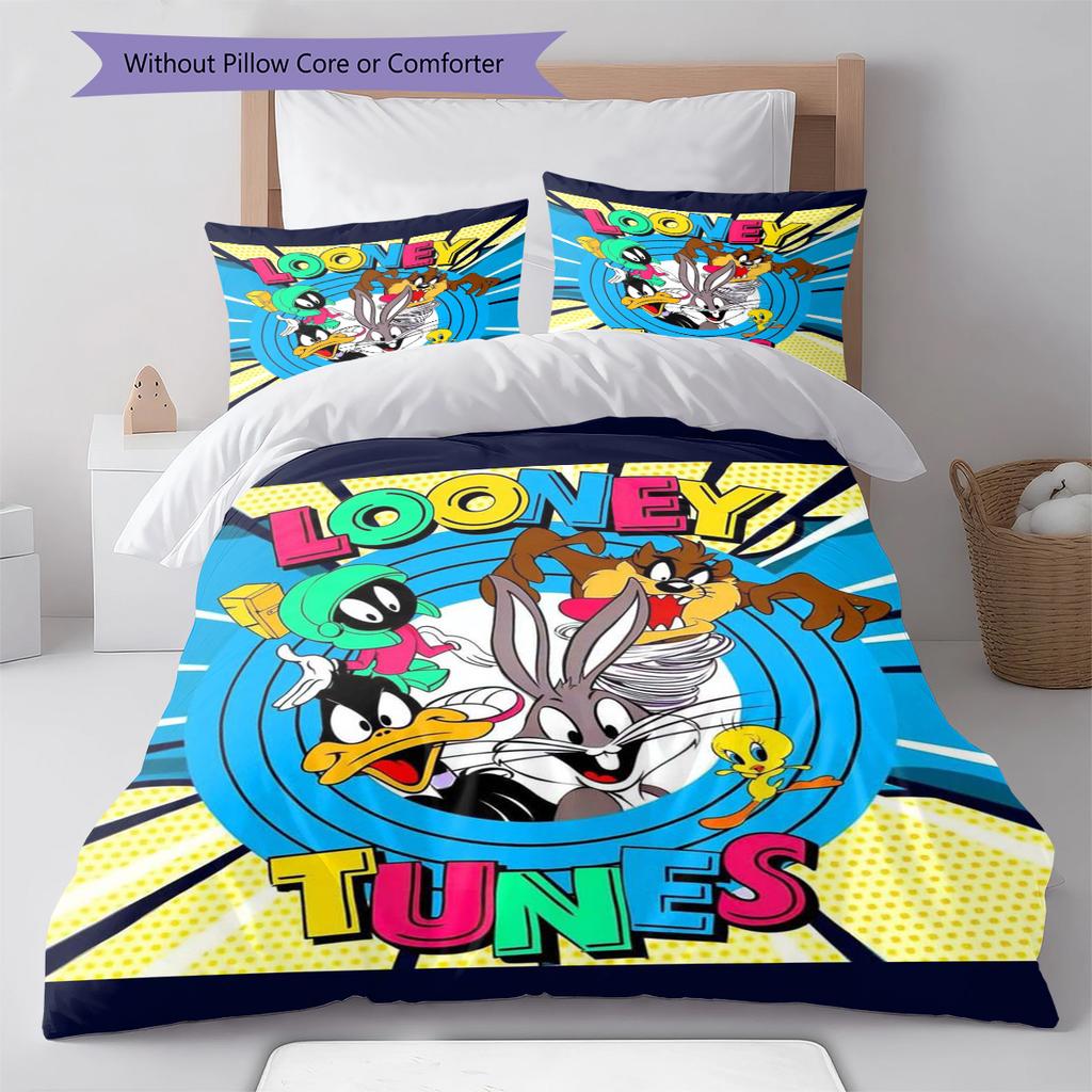 Classic Cartoon Pattern Bedding Quilt Set Quilt Cover Pillowcase Home Decoration Gift (1 * duvet cover + 2 * pillowcase, without core)