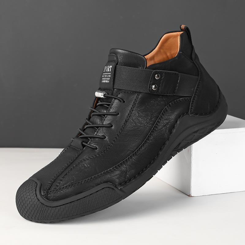 New High Quality Leather Mens Casual Shoes Luxury Handmade Designer Ankle Boots for Men Walking Sneakers Winter Retro Men Shoes