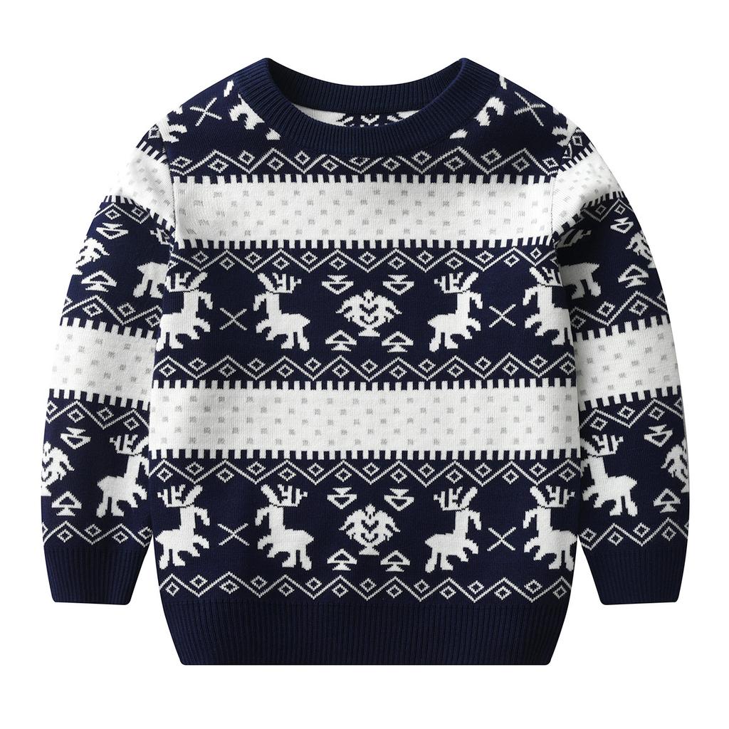 Dziecięcy sweter świąteczny Jesień Zima Dziewczęcy sweter pulowerowy Chłopięcy sweter świąteczny z kreskówek
