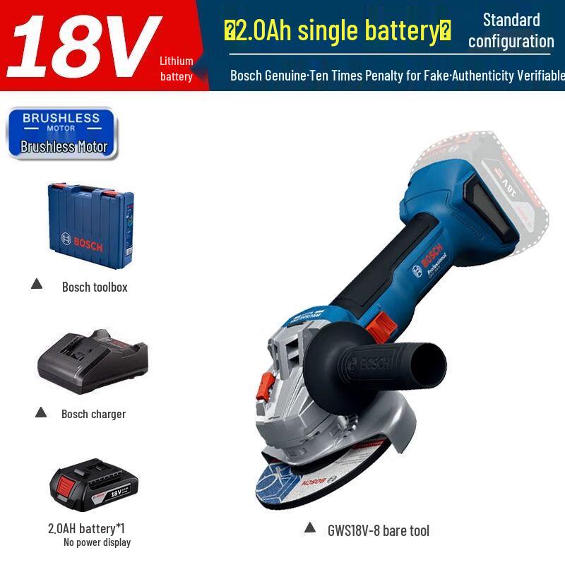 Bosch GWS18V-8 Cordless Brushless Angle Grinder CN plug (adapter included)