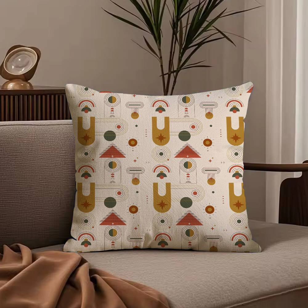 Boho Plant Nordic Pillow Case Anti-dustmite Pillowcase Invisible zipper silky short plush Sofa cushion cover