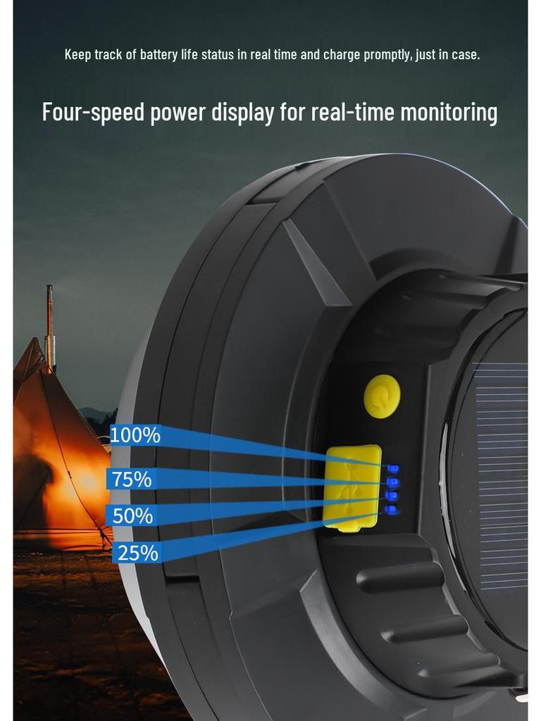 Lotus-Shaped Solar Rotating LED Lamp: USB-Rechargeable for Outdoor Camping, Night Market, and Emergency Use.