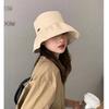 Solid Color Panama Hat Wide Brim Visor Hat Foldable Fishermen Cap  Women