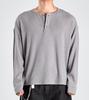 Beoteunseoul Ecocosy Henley Neck Knit T-Shirt (Gray)