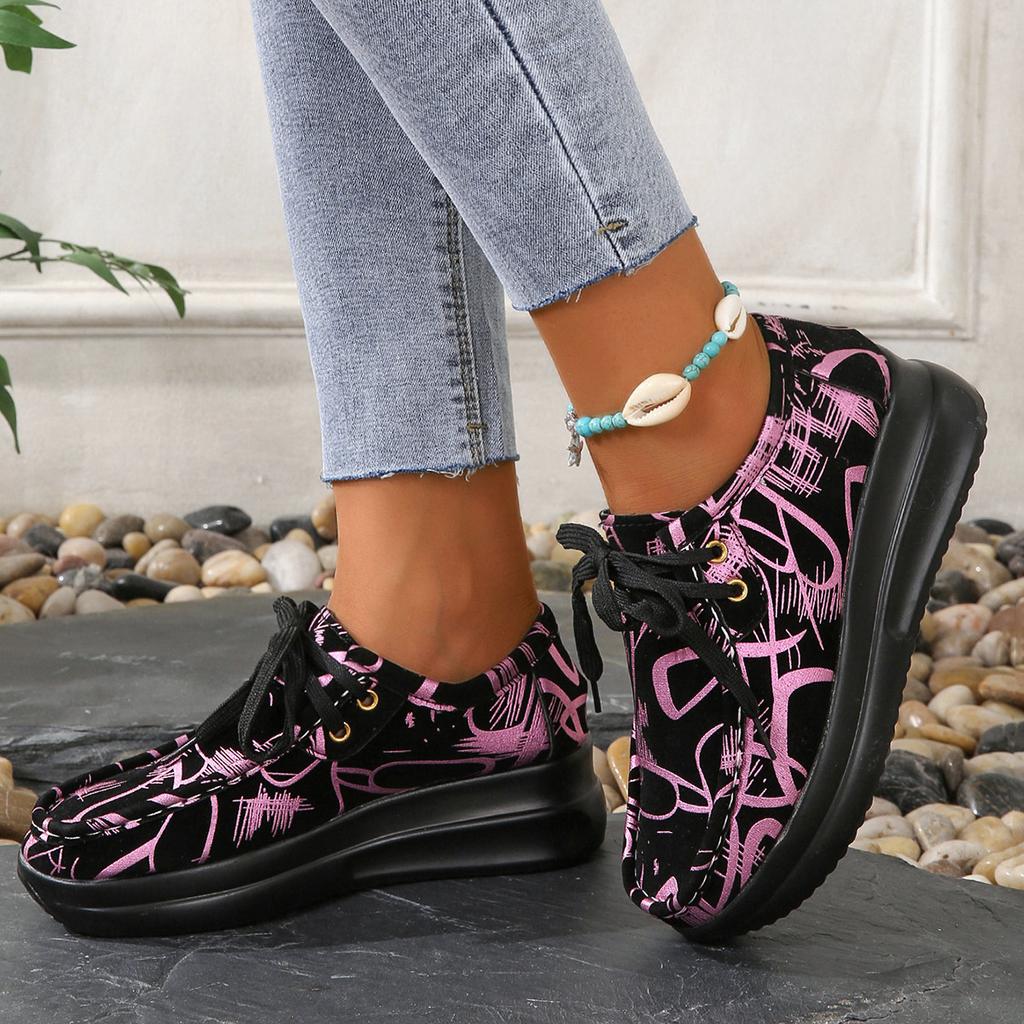 Foreign Trade Large Size 2025 New European and American Front Lace-up Wedge Casual Shoes