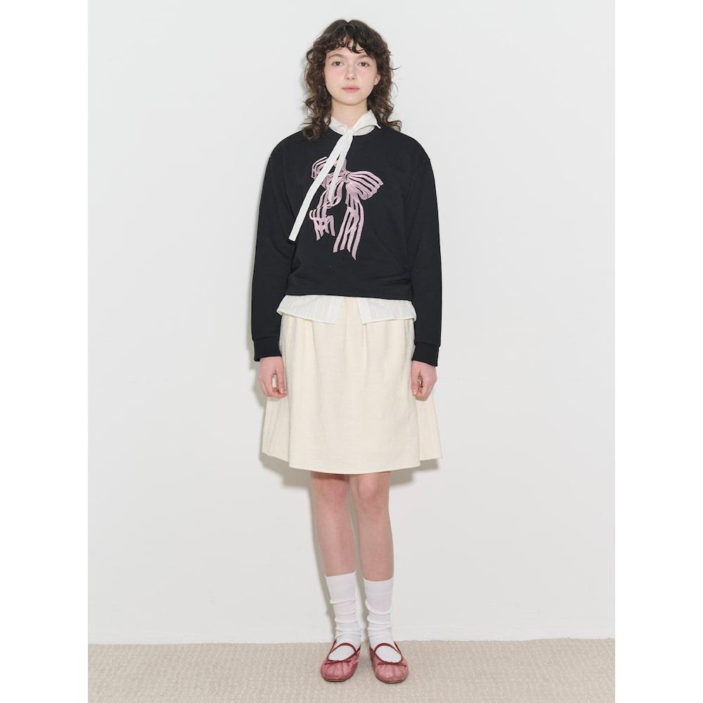 Binpolleidiseu [B. My] Jacquard Full Skirt Ivory (Bf5227N020)