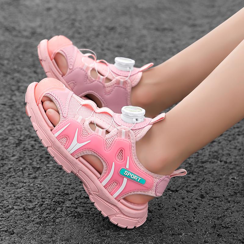 29-39 Sandali Estivi Antiscivolo Resistenti all'Usura Traspiranti alla Moda con Punta Chiusa Scarpe da Spiaggia per Bambini