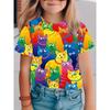 Fashion Children's Clothing Crew Neck Short Sleeve 3D Casual Color Printing Casual Short Sleeve Crew Neck T-Shirt