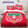 Wrexham A.F.C Vzorované povlečení, Sada přikrývek Povlak na přikrývku Povlak na polštář Domácí dárek k narozeninám(1 * povlak na peřinu + 2 * povlak na polštář, bez jádra)