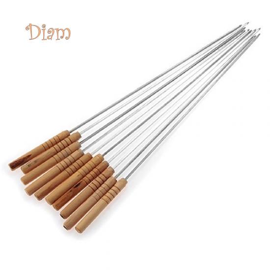 Hara 10 Pcs BBQ Barbecue Roasting Needle Roasting Tools Brochette Tong Kebabe Skewers