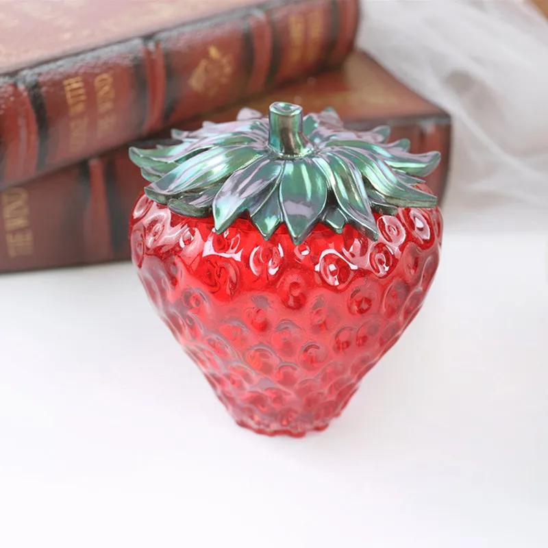 DIY Crystal Epoxy Resin Strawberry Storage Box Fruit Mirror Silicone Mold Home Decoration Making Gift