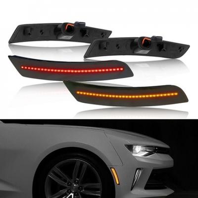 For Chevy Camaro 2016- Front & Rear LED Bumper Full Side Marker Light Smoked
