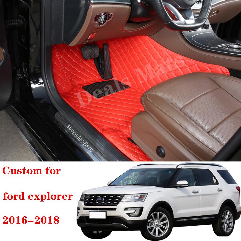

Автомобильные коврики для Ford Explorer 2016 2017 2018 Изготовленные на заказ водонепроницаемые кожаные детали интерьера ковры для ног