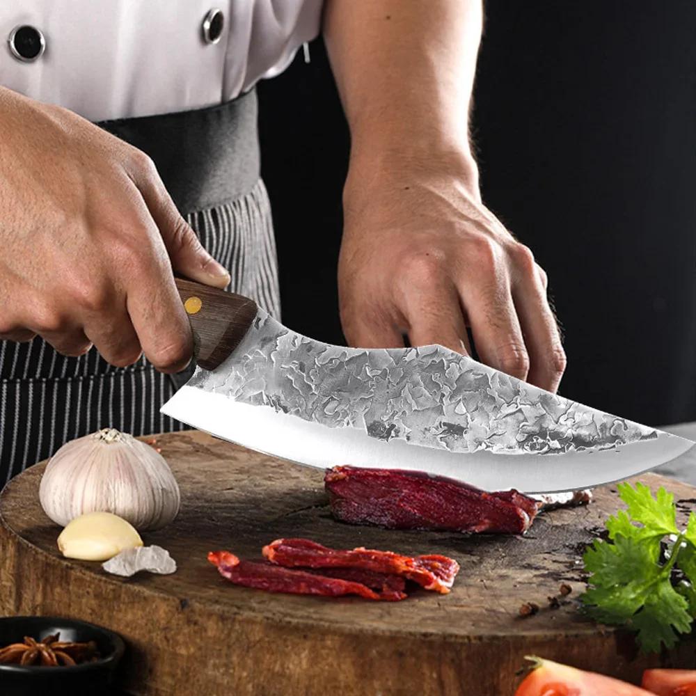 Handmade Slicing Knife Cleaver Meat Chopping Vegetables Kitchen Knives Butcher Boning Knife High Steel Blade Chef Cooking Knife