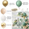 Sage Green Brown Wildlife Themed Balloon Garland Arch Kit Deer Print for Jungle Safari Kid Birthday Baby Shower Party Decoration