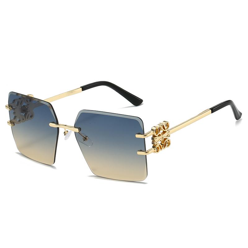 Fashion Frameless Sunglasses Vintage High Quality Women Men Sun Glasses Outdoor Big Frame Female Gradient Shades UV400 Eyewear