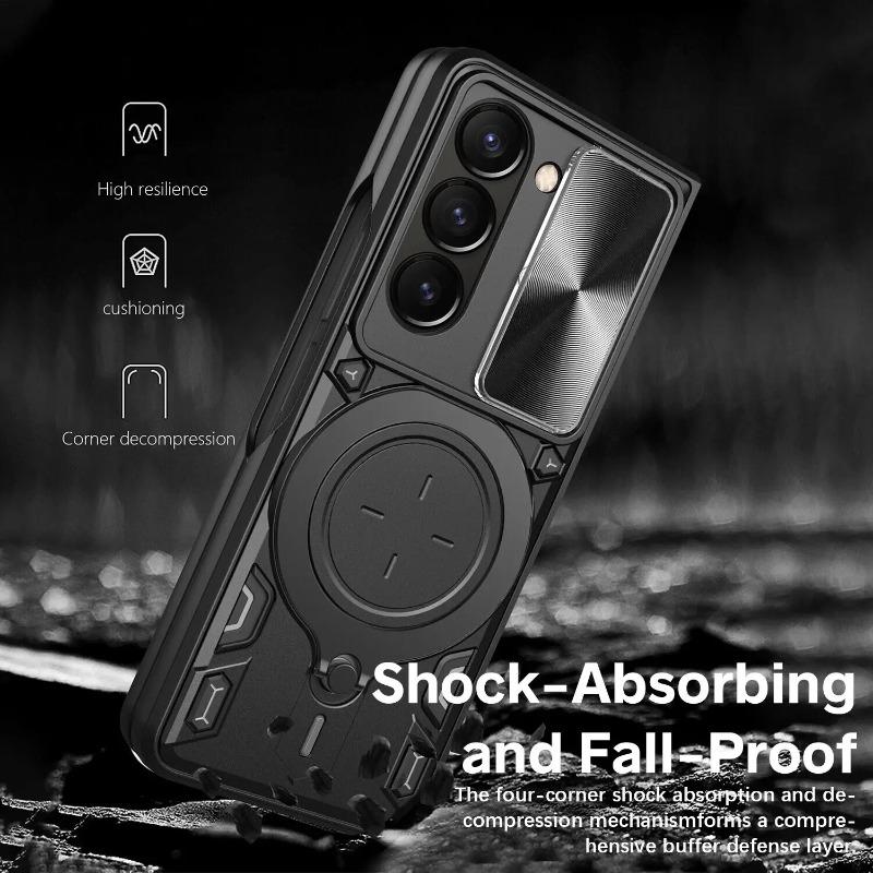 For Samsung Galaxy Z Fold 7 Case Stand Holder Slide Lens Protection Shockproof Heavy Duty Armor Cover for Samsung Z Fold7 6 5 4