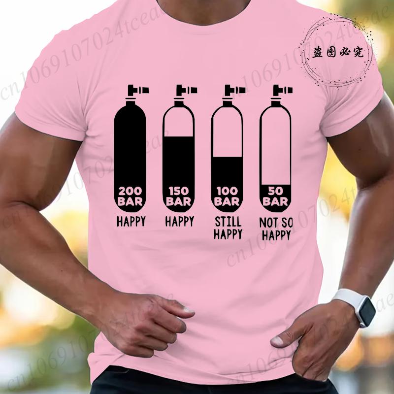 New Trendy Summer Tshirts Fashion Men Women Tshirt Funny Diving Divers 200 Bar Print Tshirts Short Sleeve Tops Diving Tshirts