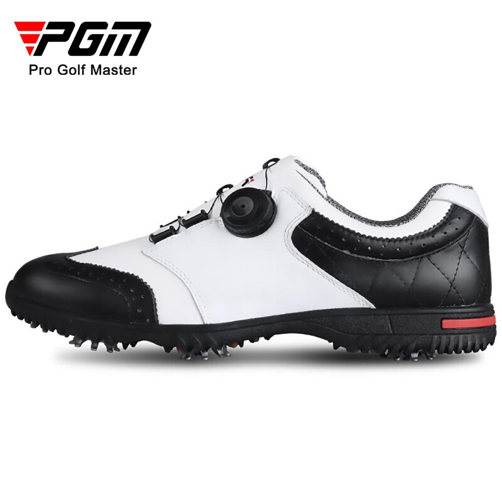 PGM Men's Waterproof Golf Shoes with Rotary Laces and Breathable Design