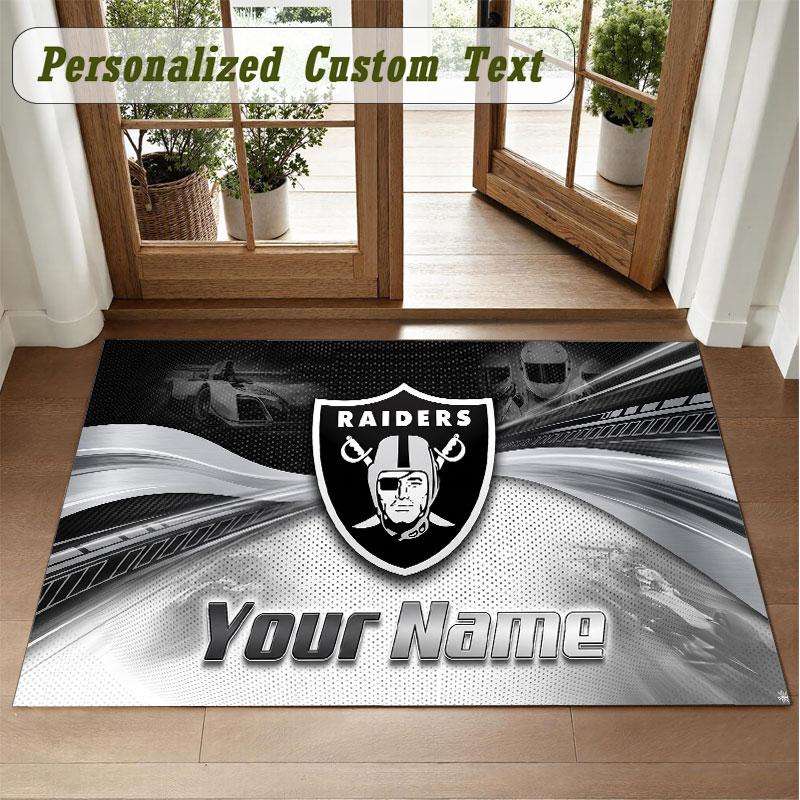 Crystal Velvet Square Rug Custom NameLas Vegas Raiders Pattern Non Slip Home Floor Decor Rug