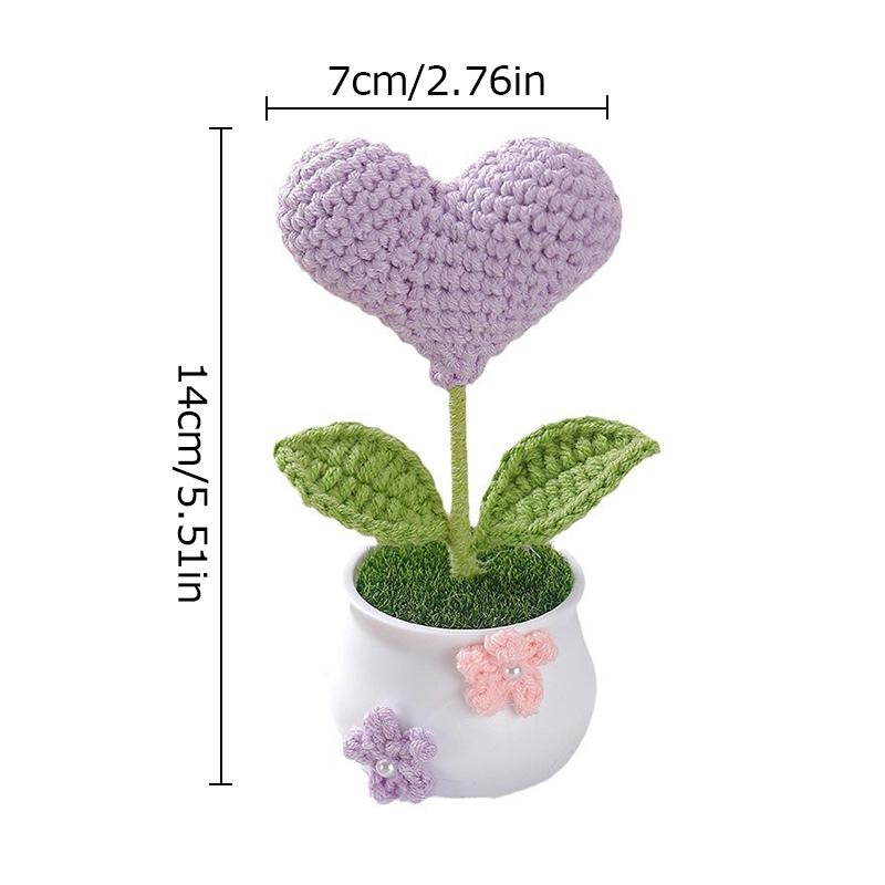 Artificial Crocheted Heart-shaped Design Wedding Party Craft Gifts Pearls Handmade DIY Photography Props Home Decorations