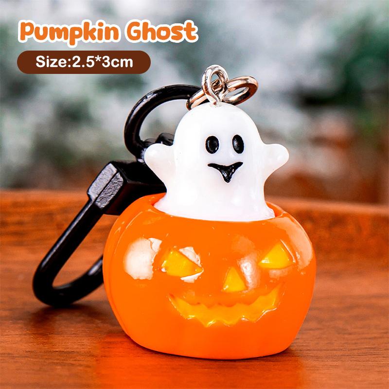 1/6Pcs Cartoon Halloween Keychain Cute Pumpkin Ghost Car Keyring Bag Earphone Cover Pendant Decoration Couple Friends Gifts