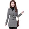 Women's Plaid Windbreaker Coat, Fashionable Belted Outerwear for Spring