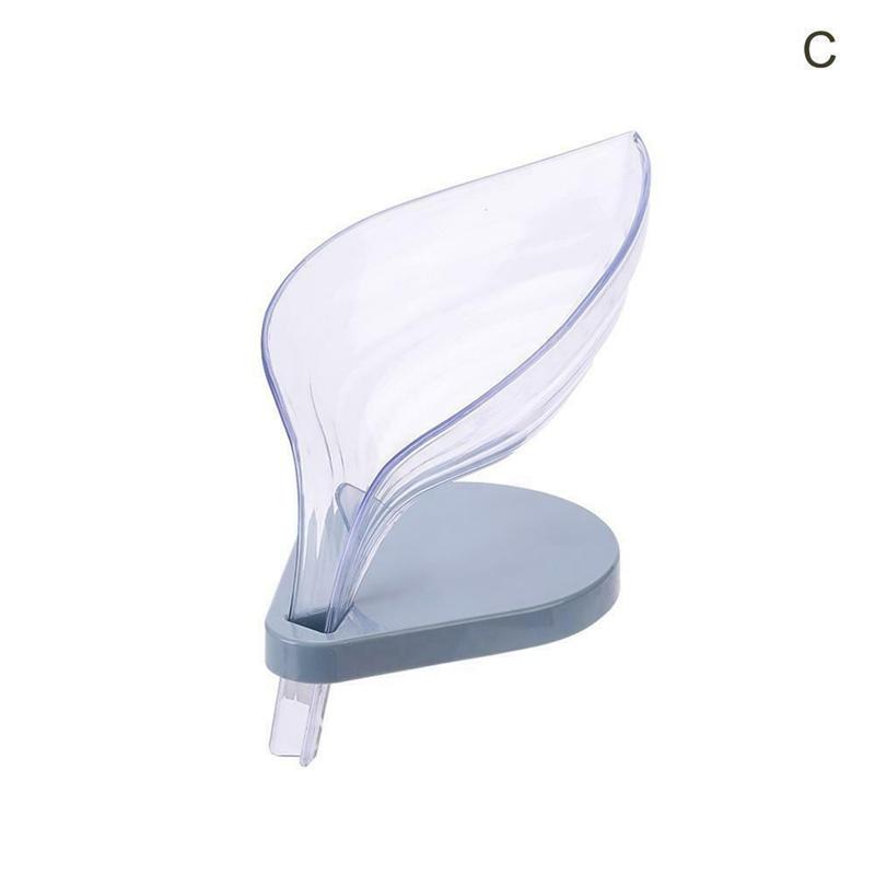 

Мыльница в форме листа, держатель для мыла в сливном отверстии, держатель для мыла в ванной и душе, контейнер для мыла на присоске, пластиковый поднос для хранения губок серый